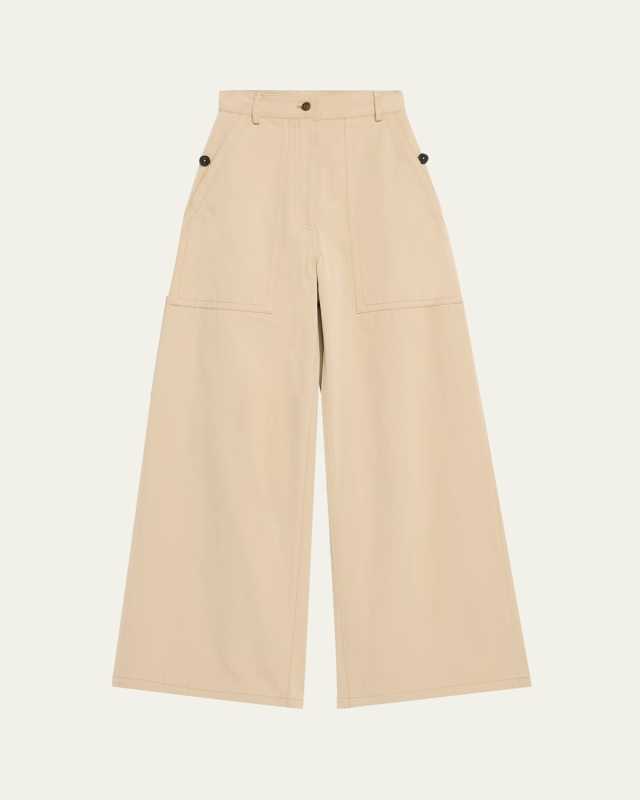 Jasper Wide Leg Twill Pants